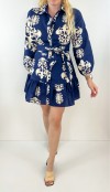 Ethnic printed navy midi dress