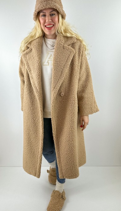 Boucle oversize maxi coat