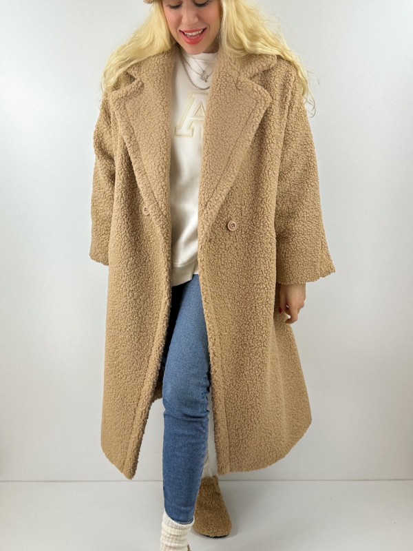Boucle oversize maxi coat