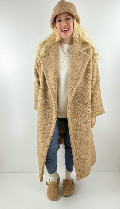 Boucle oversize maxi coat