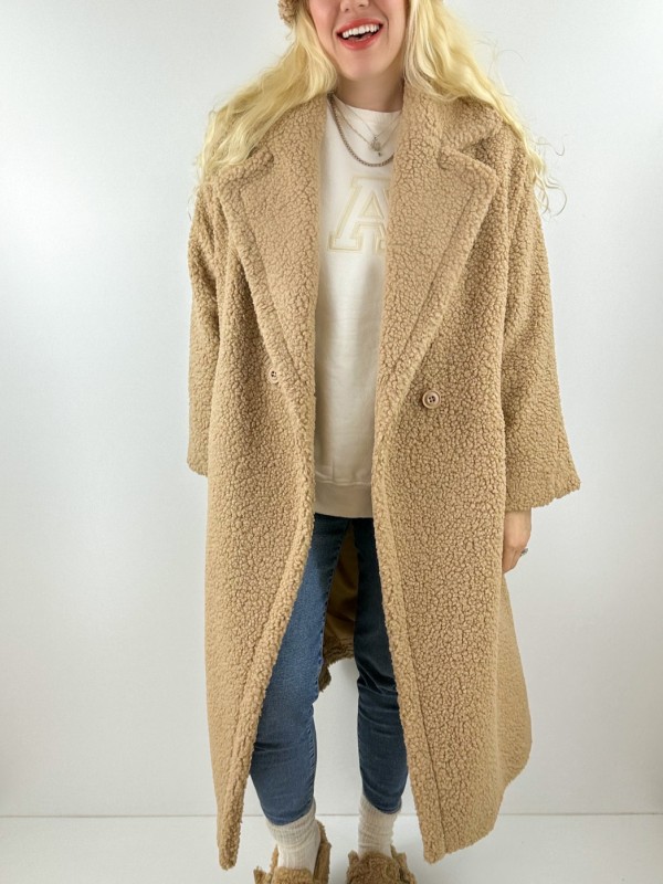 Boucle oversize maxi coat