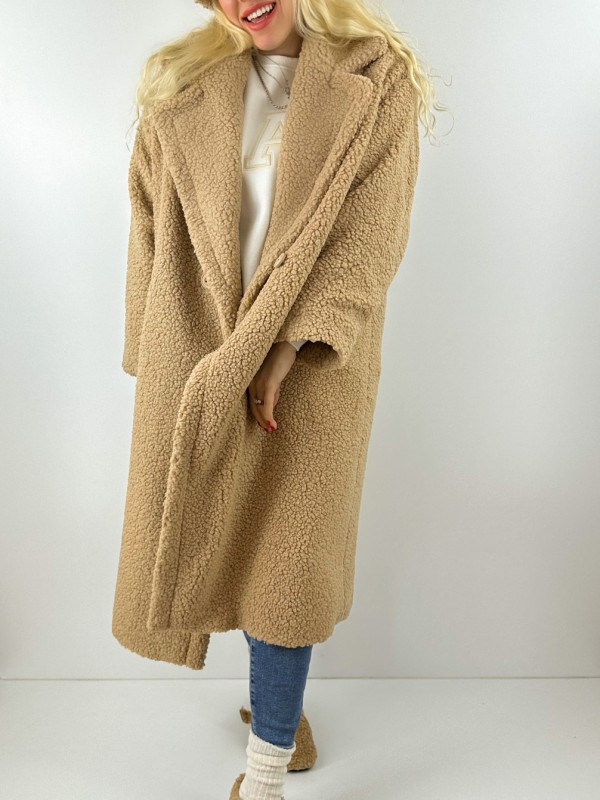 Boucle oversize maxi coat