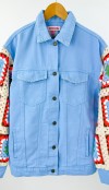 Crochet detailed jean jacket