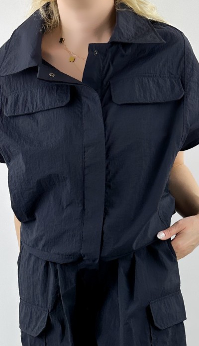 Navy design vest