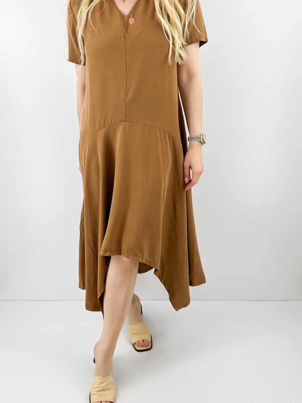 Camel asimetric dress