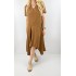 Camel asimetrik kloş elbise
