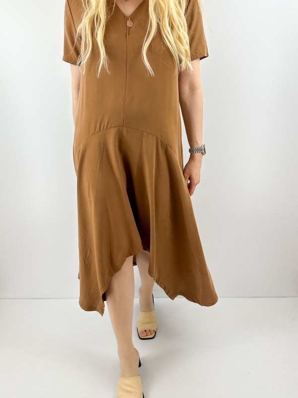 Camel asimetric dress