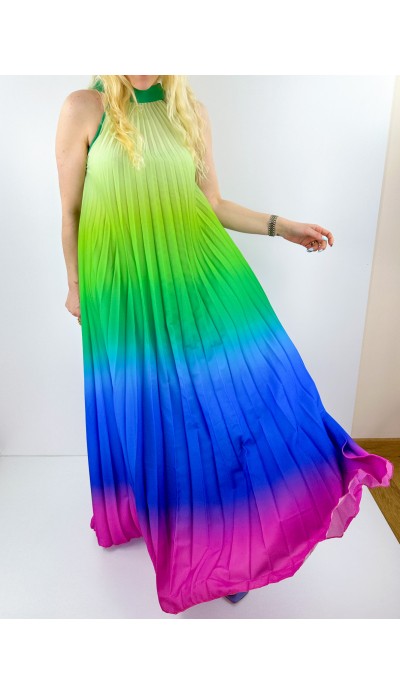 Renkli tasarım şifon elbise