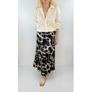 Uzun batik desenli saten etek