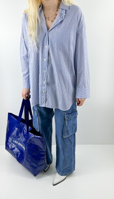 Çizgili oversize gömlek