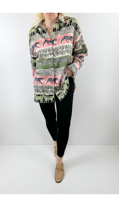 Safari saten tunik gömlek