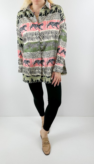 Safari saten tunik gömlek