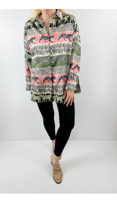 Safari saten tunik gömlek