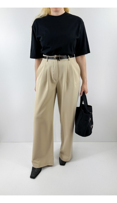 Bej palazzo pantolon