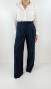 White striped palazzo pants