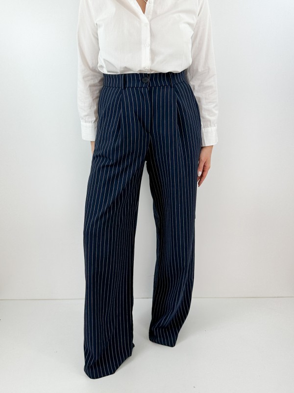 White striped palazzo pants