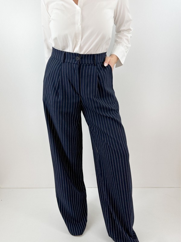 White striped palazzo pants