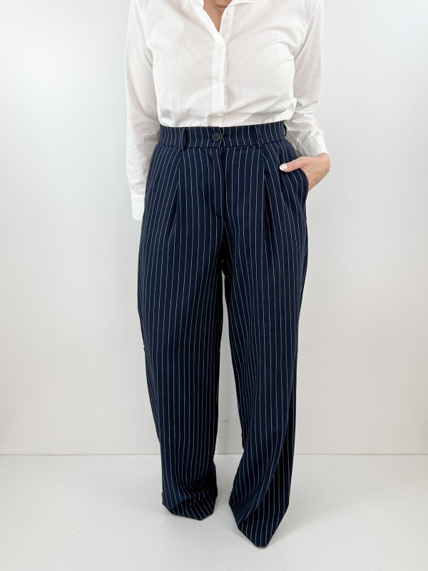 White striped palazzo pants