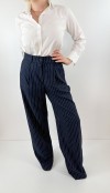 White striped palazzo pants