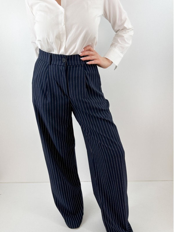 White striped palazzo pants