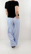 Striped blue poplin pants