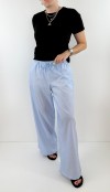 Striped blue poplin pants