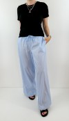 Striped blue poplin pants