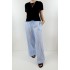 Striped blue poplin pants