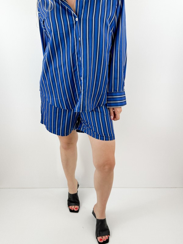 Striped shirt short set