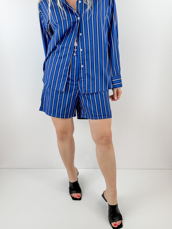 Striped shirt short set