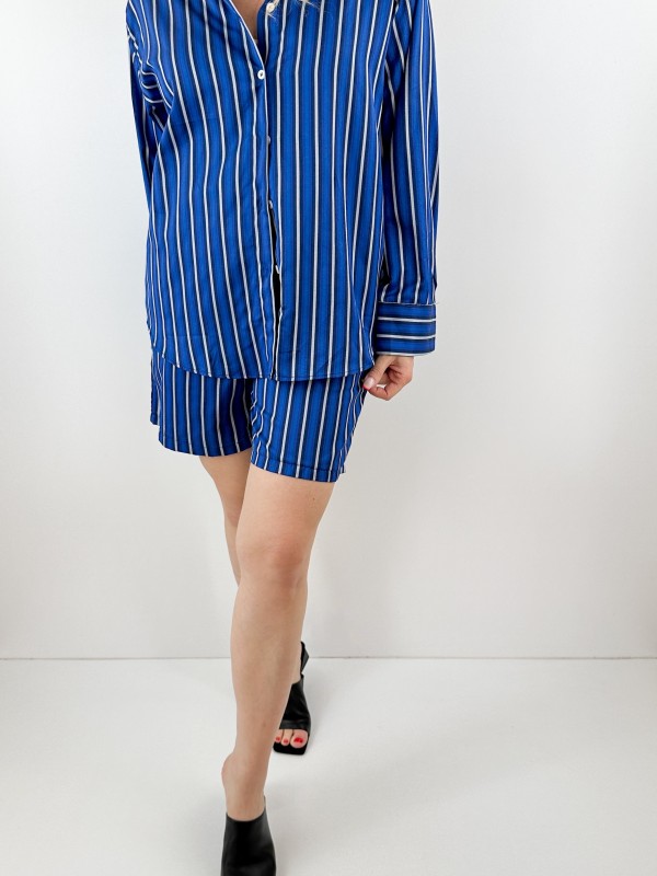 Striped shirt short set