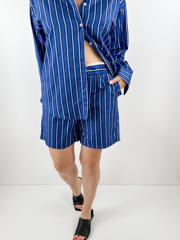 Striped shirt short set