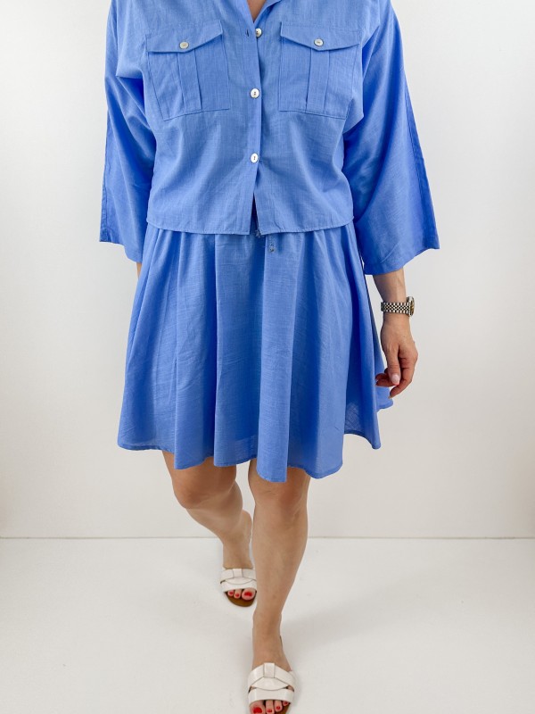 Linen shirt skirt set