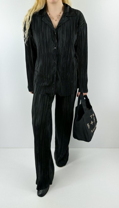 Pleated shirt pant set