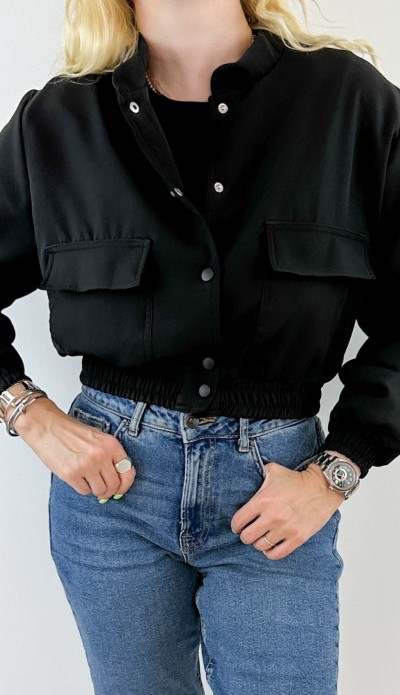 Geniş cepli bomber ceket