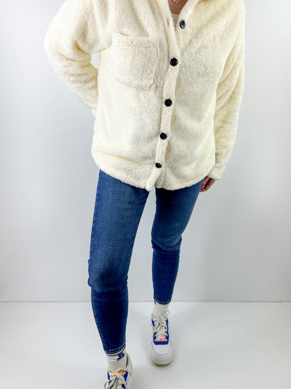 Creme color plush jacket