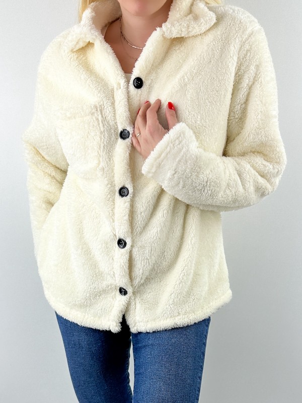 Creme color plush jacket