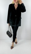 Siyah kadife oversize ceket