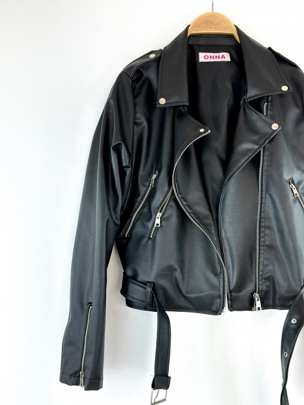 Black faux leather jacket