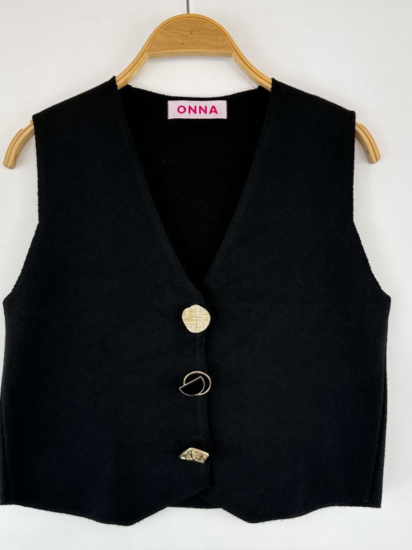 Black knit vest