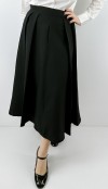 Black midi pleated skirt