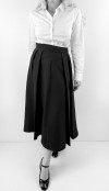 Black midi pleated skirt