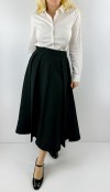 Black midi pleated skirt