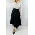Siyah kalın pileli midi etek