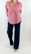 Red striped cotton shirt