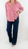Red striped cotton shirt