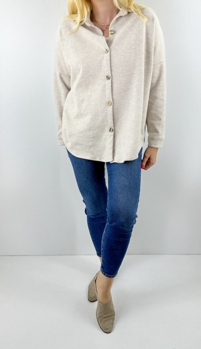 Pamuklu rahat kalıp gömlek