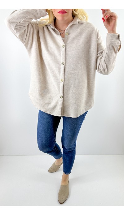 Pamuklu rahat kalıp gömlek