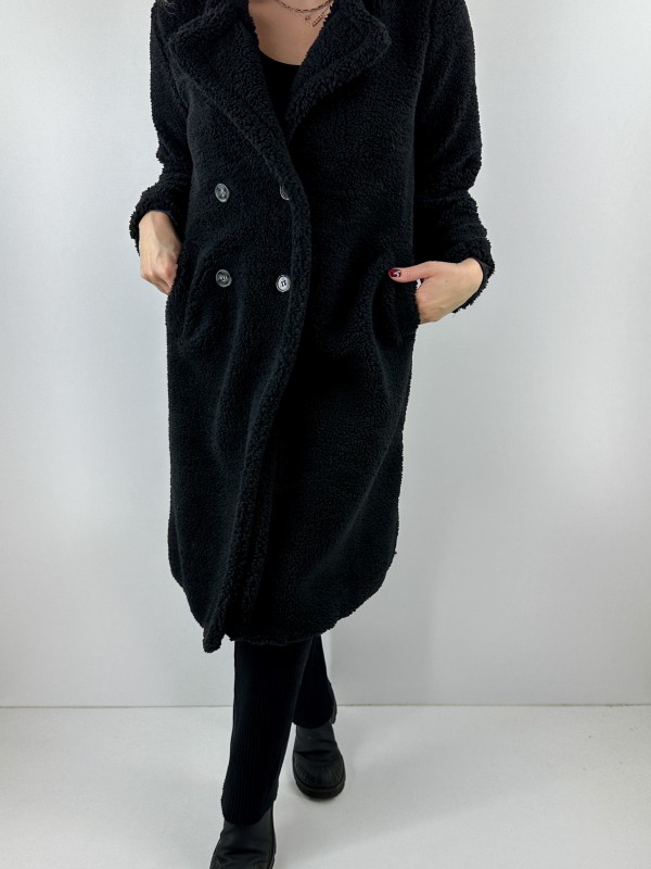 Black teddy coat