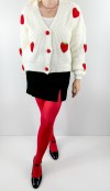 Strawberry detailed creme cardigan